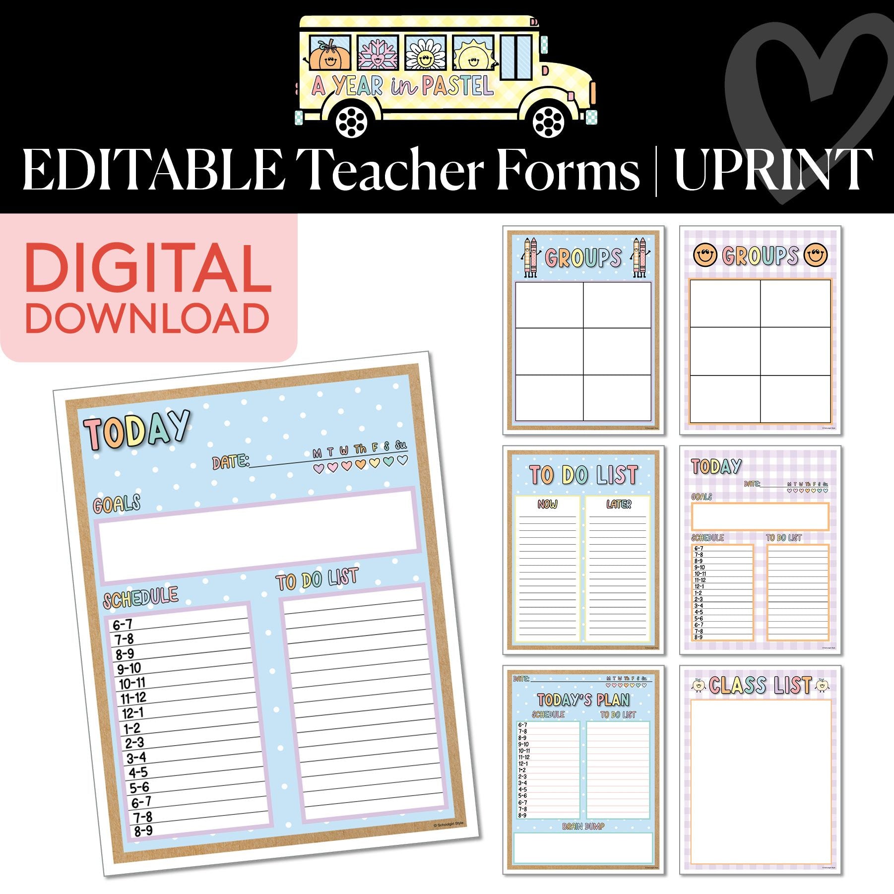Printable Editable Teacher Forms | A Year In Pastel