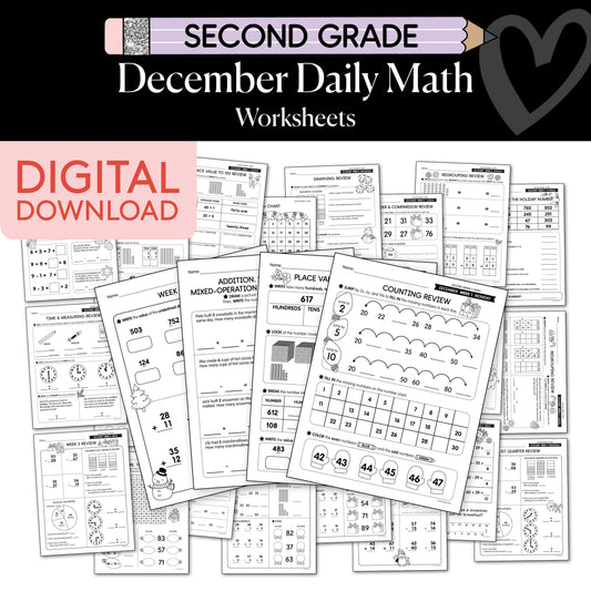 Printable Second Grade December Daily Math