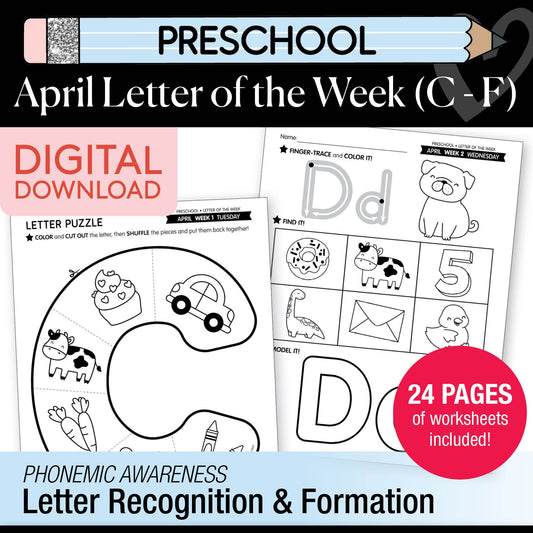 Printable Preschool April Letter of the Week