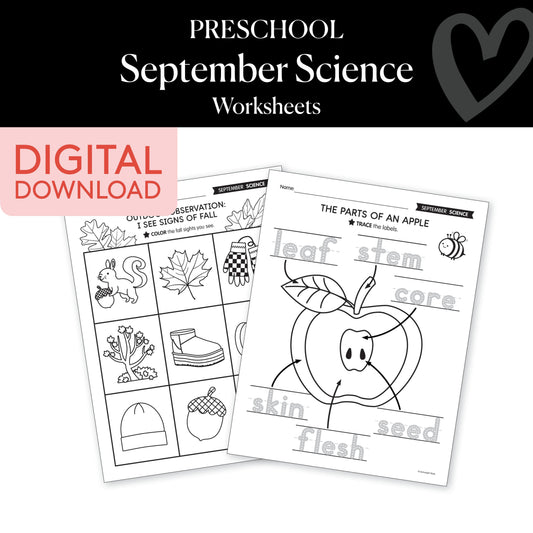 Preschool September Science Worksheets