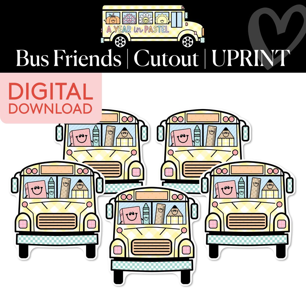 Printable Bus Friends Cutouts | A Year In Pastel