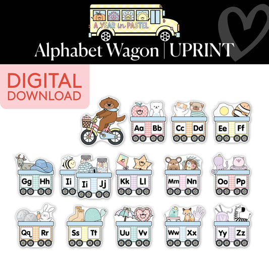 Printable Alphabet Wagon | A Year In Pastel