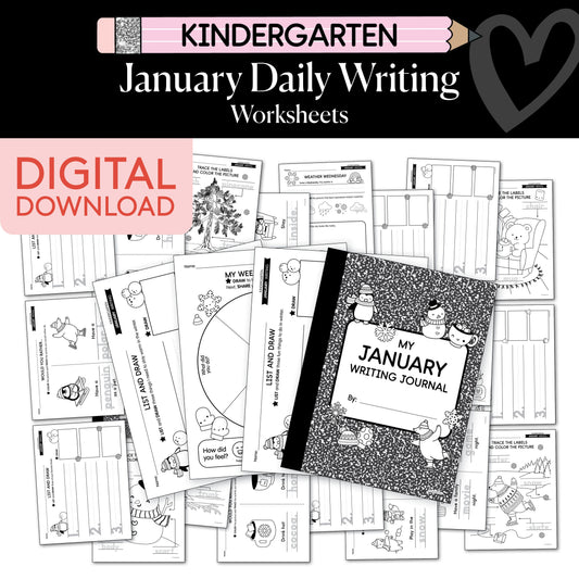 Printable Kindergarten January Daily Writing
