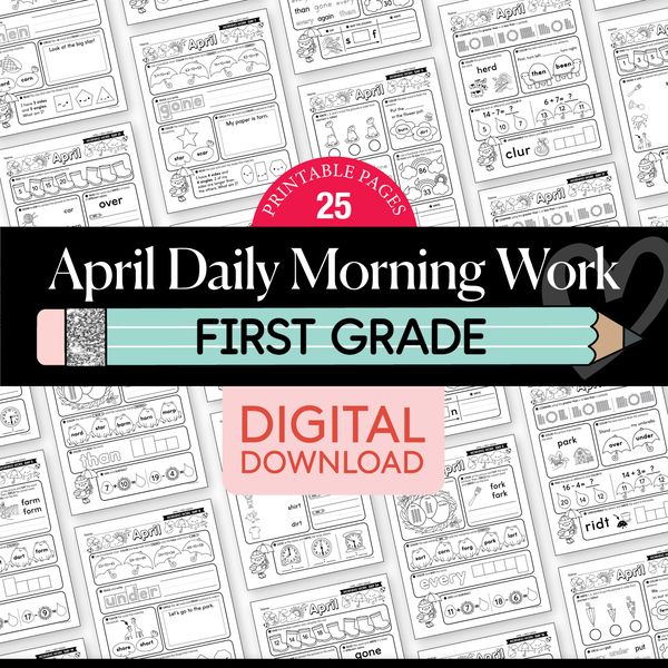 Printable First Grade April Daily Morning Work