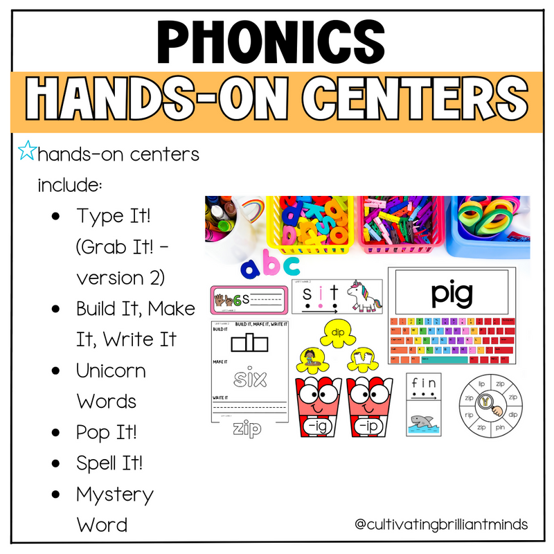 Short I CVC Phonics Centers | Literacy Centers | Kindergarten, First Grade