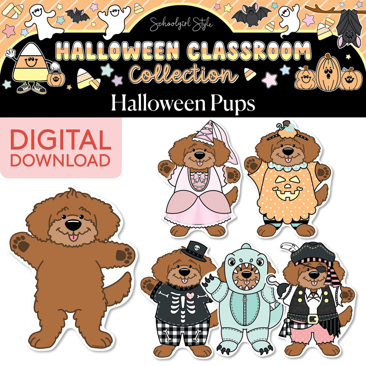 Printable Pastel Halloween Pups