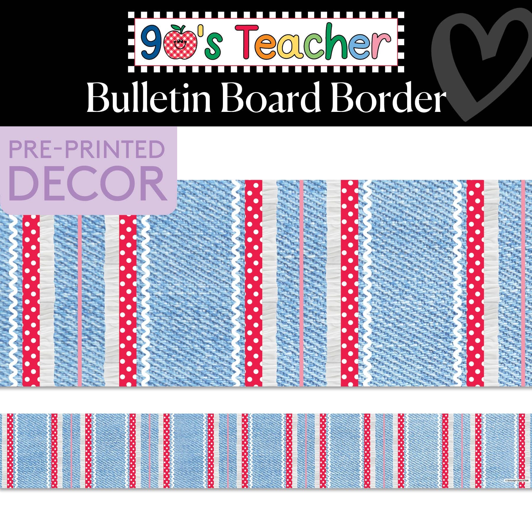 Schoolyard Stitch Retro Bulletin Board Border | 90s Teacher