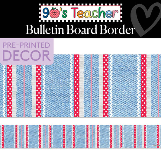 Schoolyard Stitch Retro Bulletin Board Border | 90s Teacher