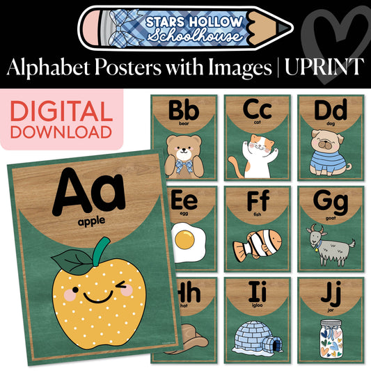 Printable Cozy Alphabet Posters with Images | Stars Hollow Schoolhouse