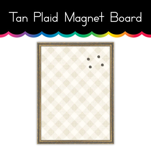 Tan Plaid Magnet Board