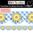 Load image into Gallery viewer, Printable Retro Sunshine Scallops Border | 90s Teacher

