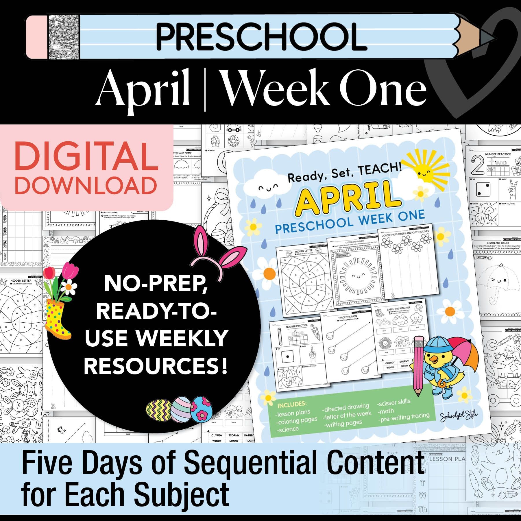 Printable Preschool April Week 1 Resources