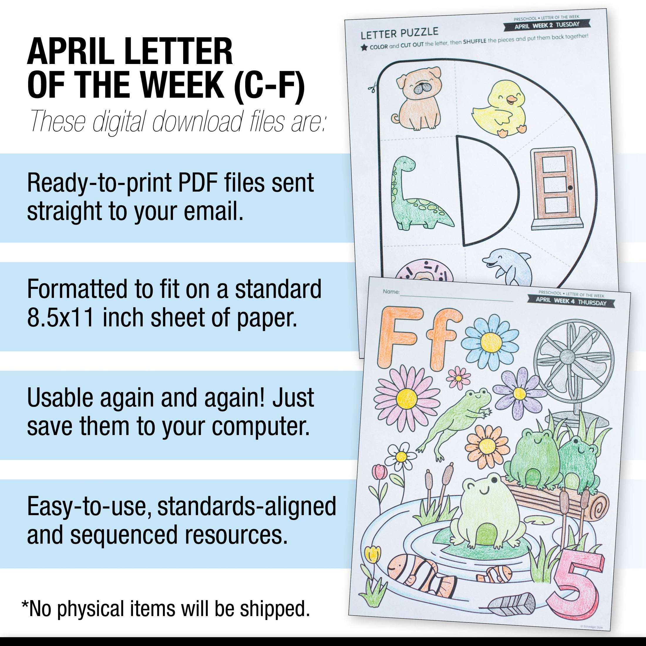 Printable Preschool April Letter of the Week