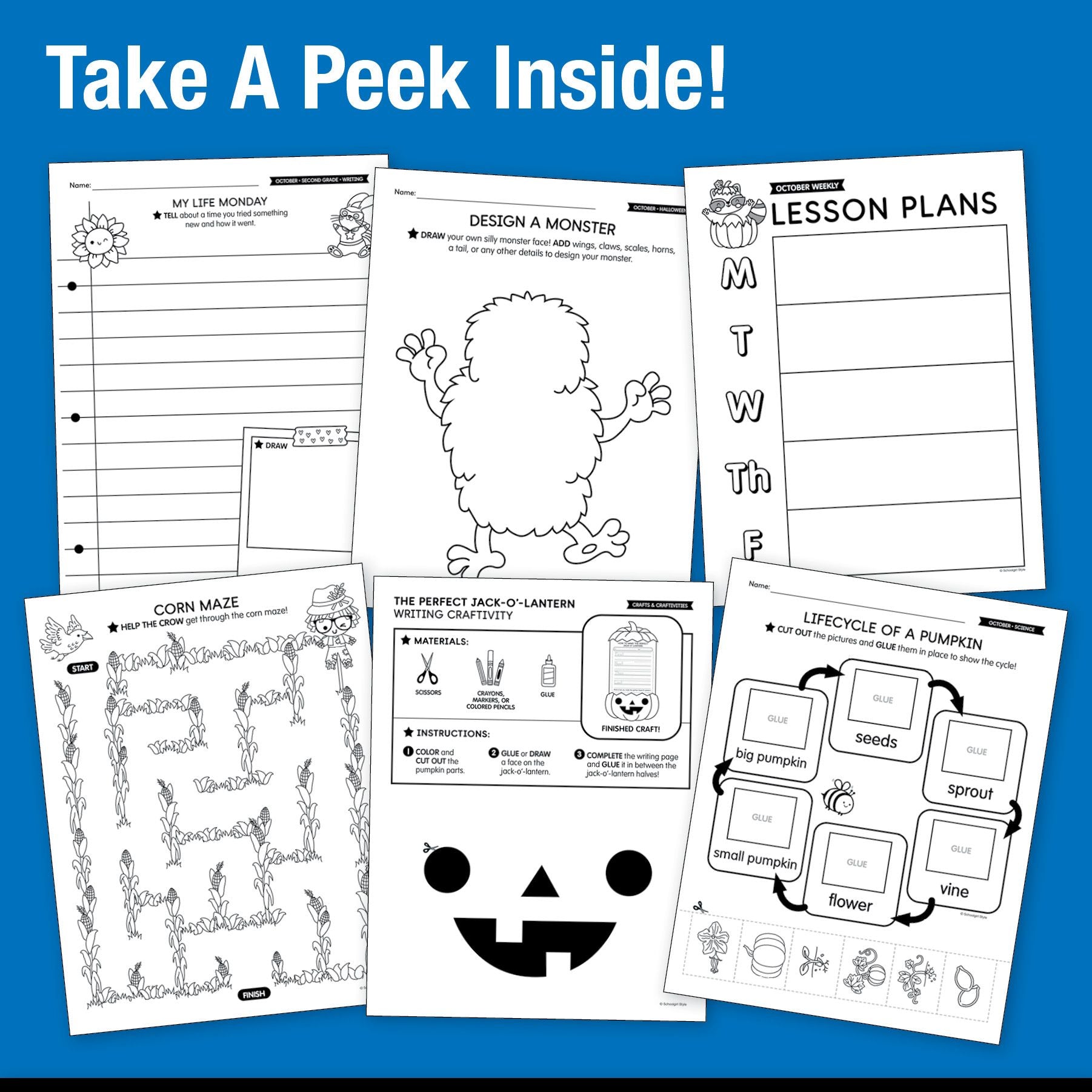 Big Book of October Second Grade Thematic Unit Bundle