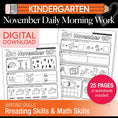 Load image into Gallery viewer, Printable Kindergarten November Daily Morning Work
