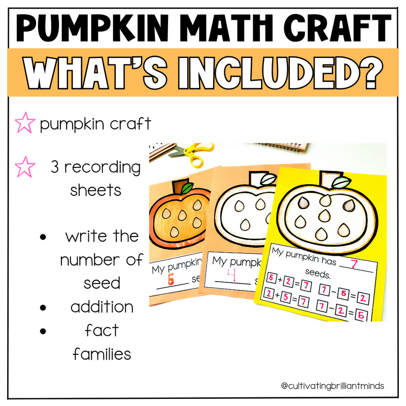 Pumpkin Math Craft | | Kindergarten, First Grade | October | Halloween