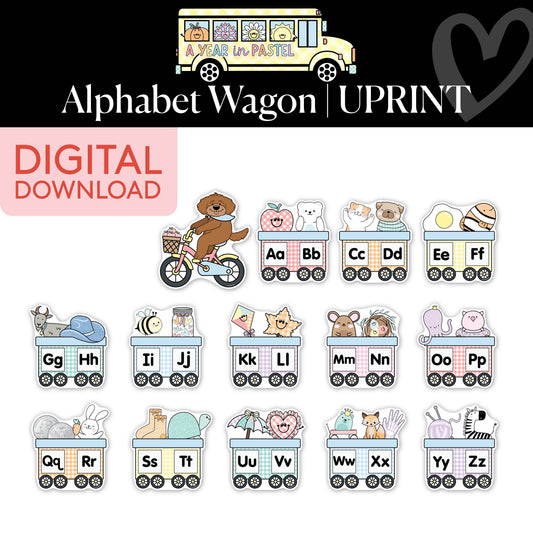 Printable Alphabet Wagon | A Year In Pastel