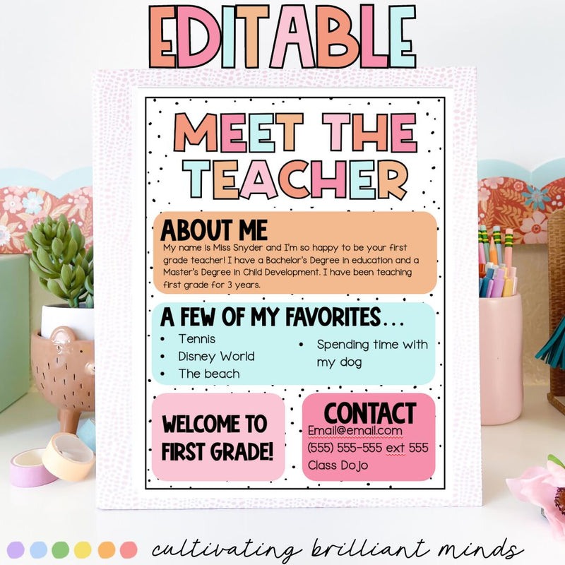 EDITABLE Just Peachy Meet the Teacher Flyer | Back to School