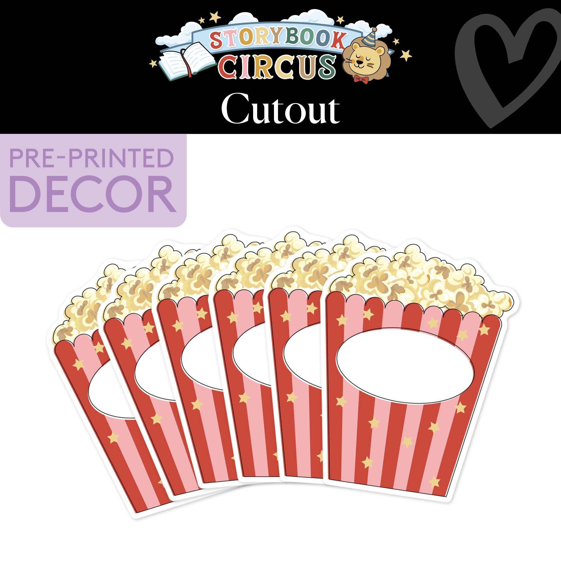 Popcorn Box Cutouts | Storybook Circus