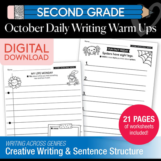 Printable Second Grade October Daily Writing