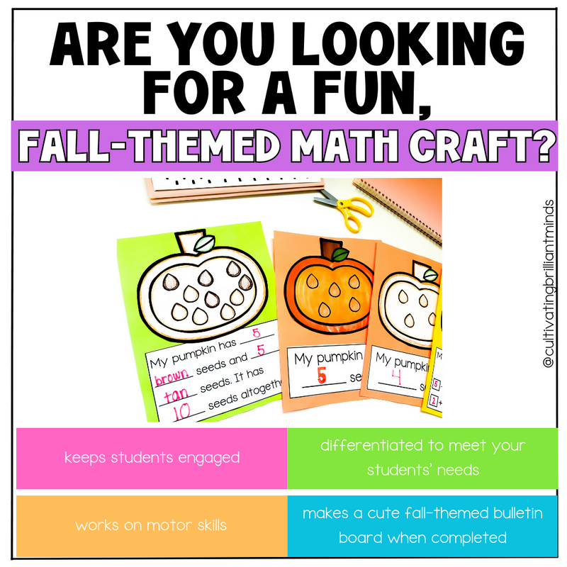 Pumpkin Math Craft | | Kindergarten, First Grade | October | Halloween