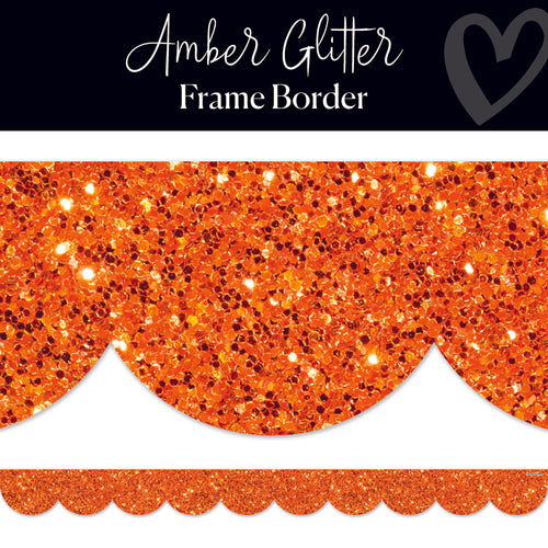 Orange Glitter Classroom Border
