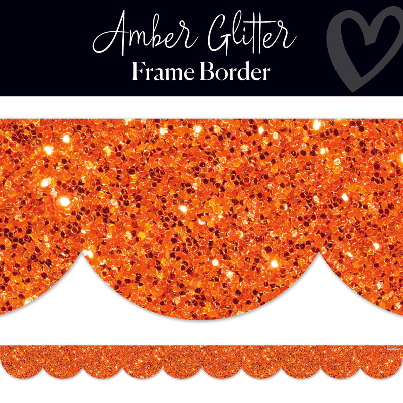 Orange Glitter Classroom Border
