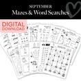 Load image into Gallery viewer, September Mazes and Word Searches
