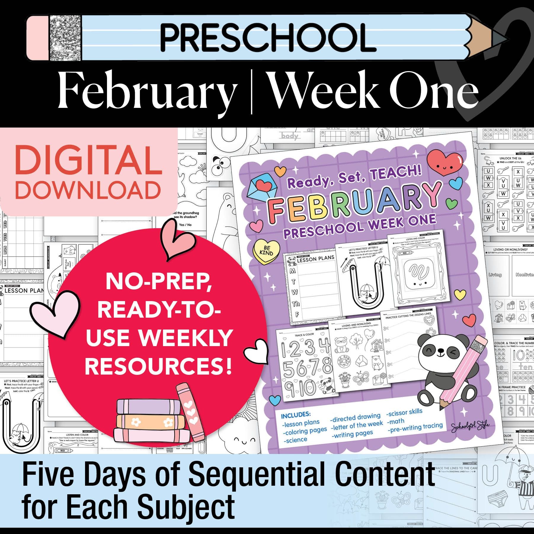 Printable Preschool February Week 1 Resources