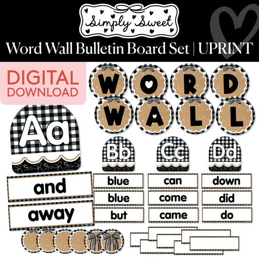 Printable Classic Black and White Word Wall Bulletin Board Set | Simply Sweet