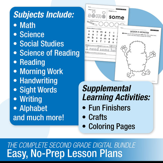 Printable Second Grade October Thematic Unit Bundle