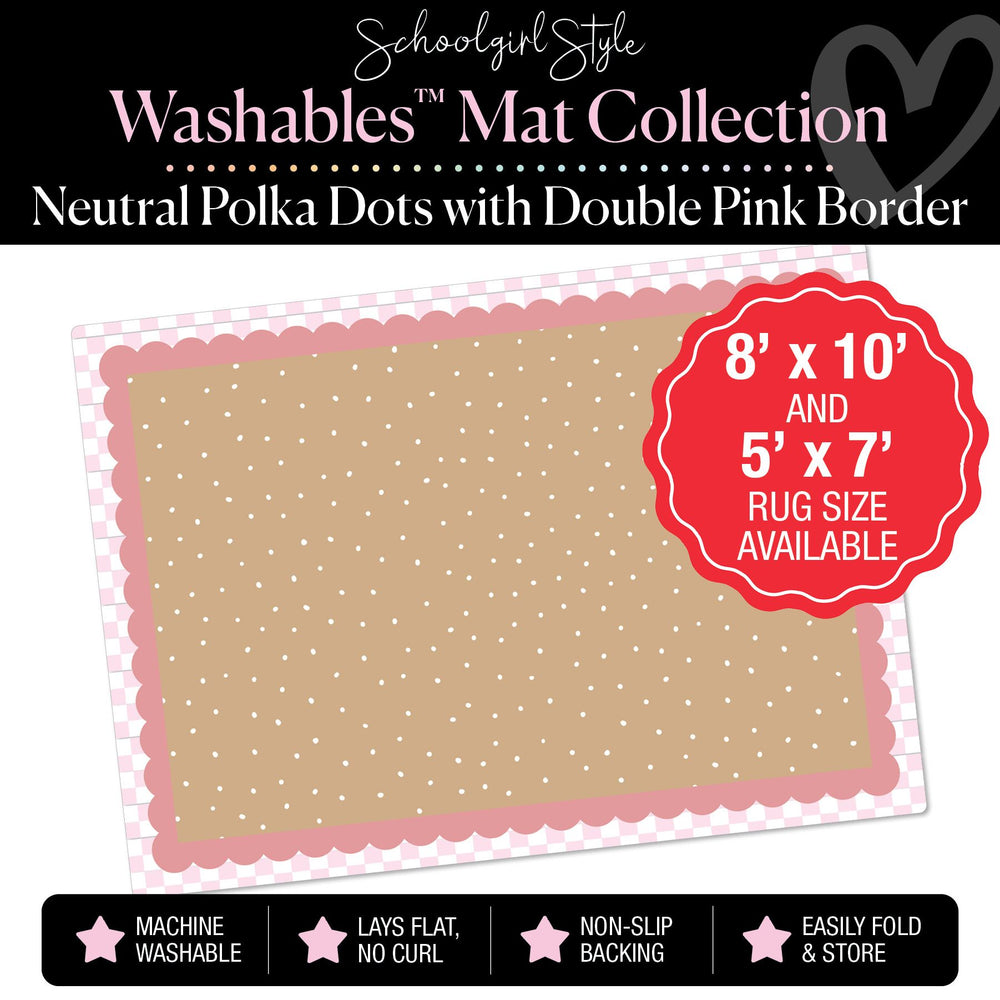 Banner Backdrop with Pink Checkerboard Border Classroom Mat by Schoolgirl Style
