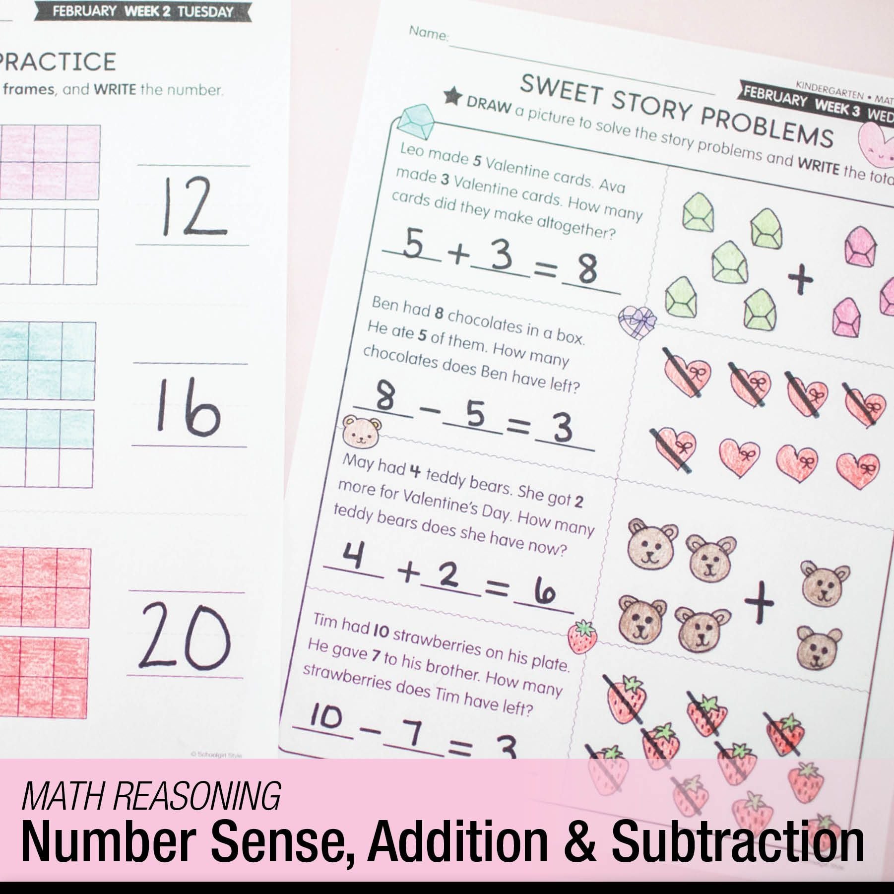 Printable Kindergarten February Daily Math