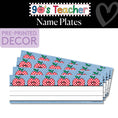 Load image into Gallery viewer, Denim with Gingham Apples Retro Name Plates | 90s Teacher
