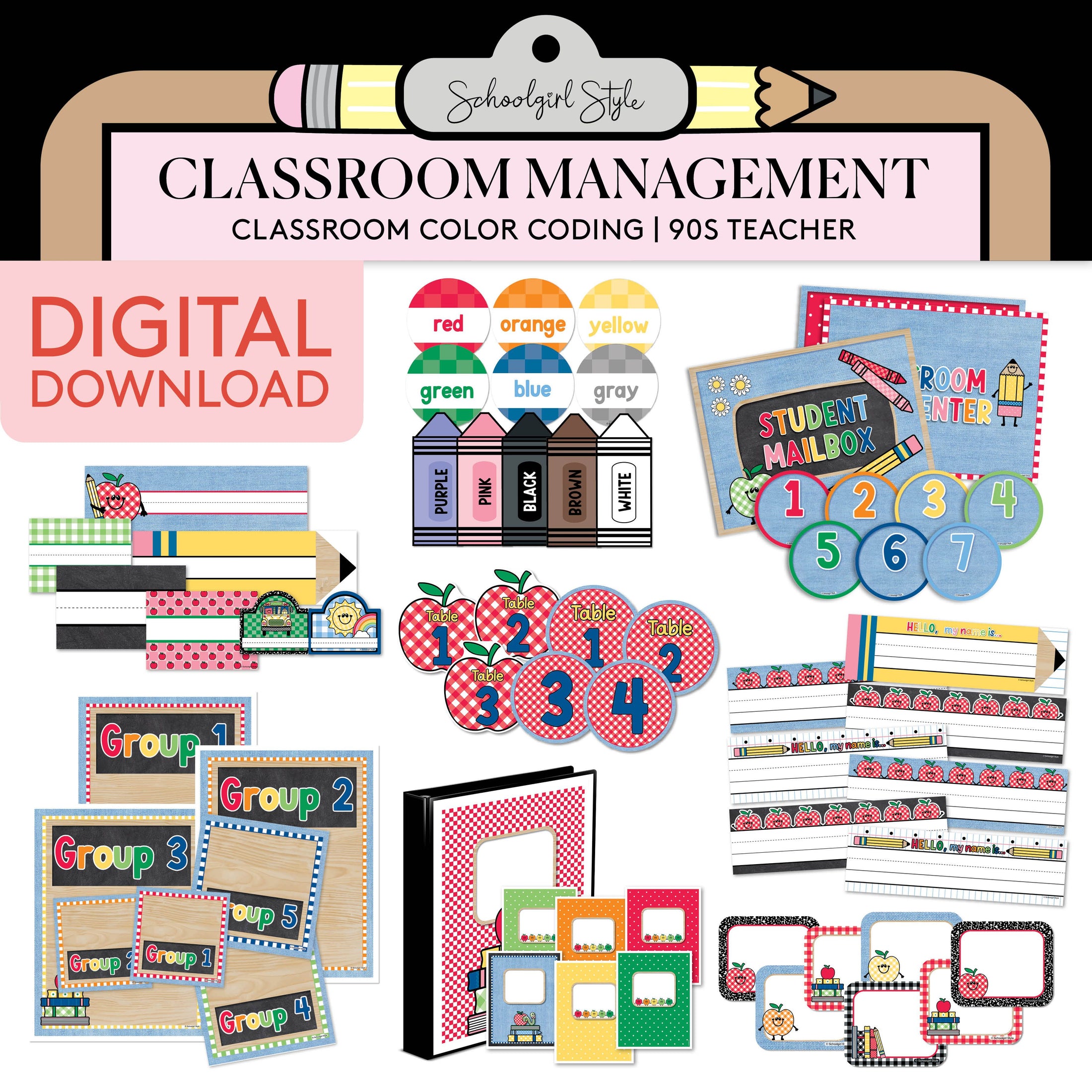 Printable Color Coding Your Classroom System | 90s Teacher