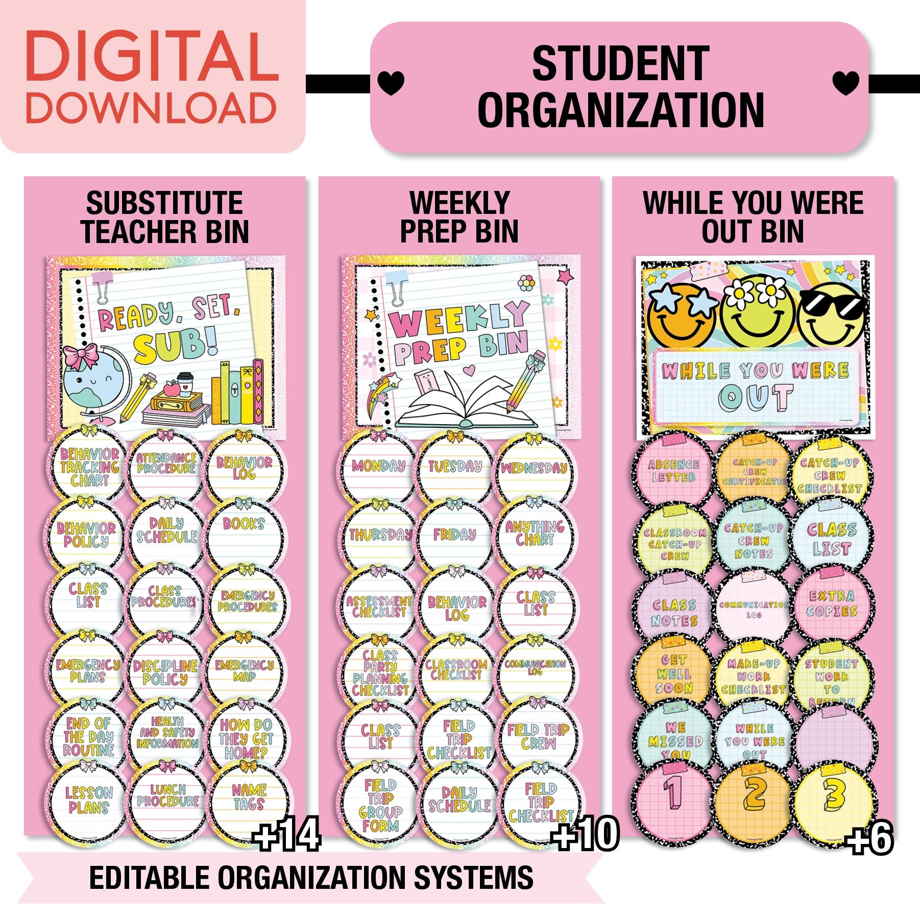 Printable Ultimate Brights Classroom Management and Organization Bundle
