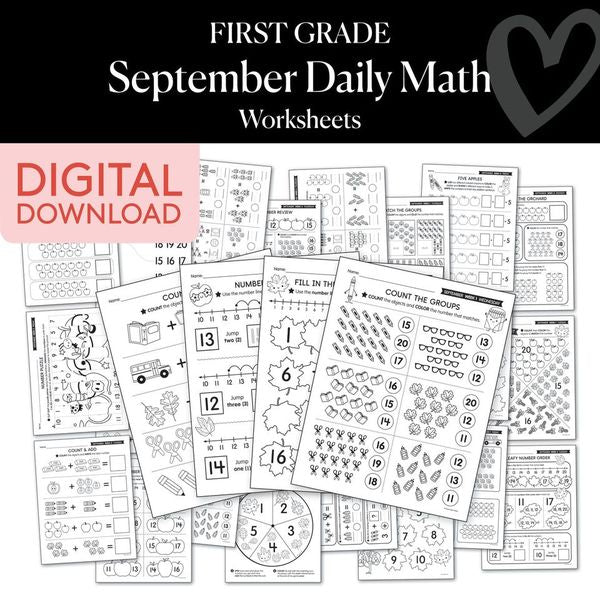 First Grade September Daily Math Worksheets