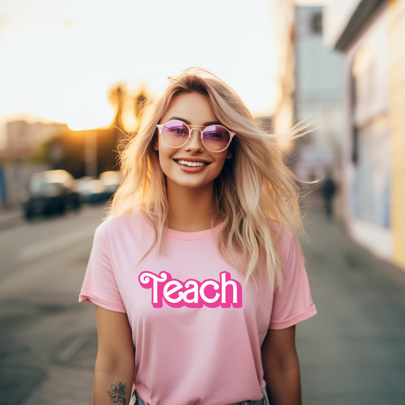 Barbie inspired Teacher T-Shirt  Comes in black, white or pink –  Schoolgirl Style