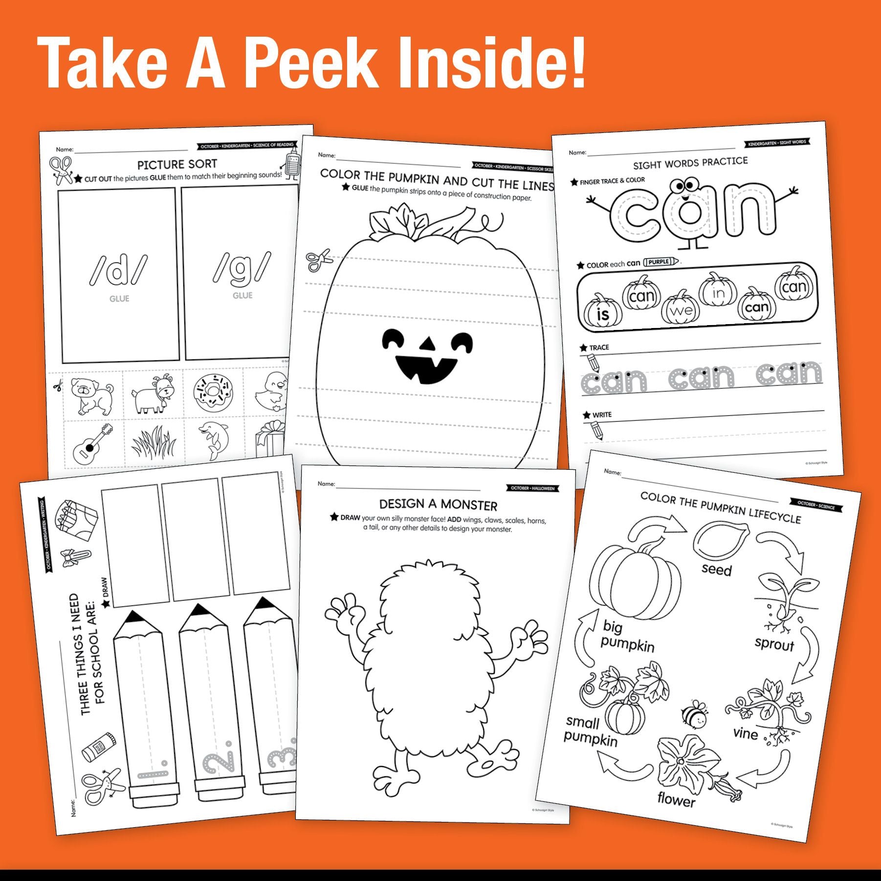 Big Book of October Kindergarten Thematic Unit Bundle