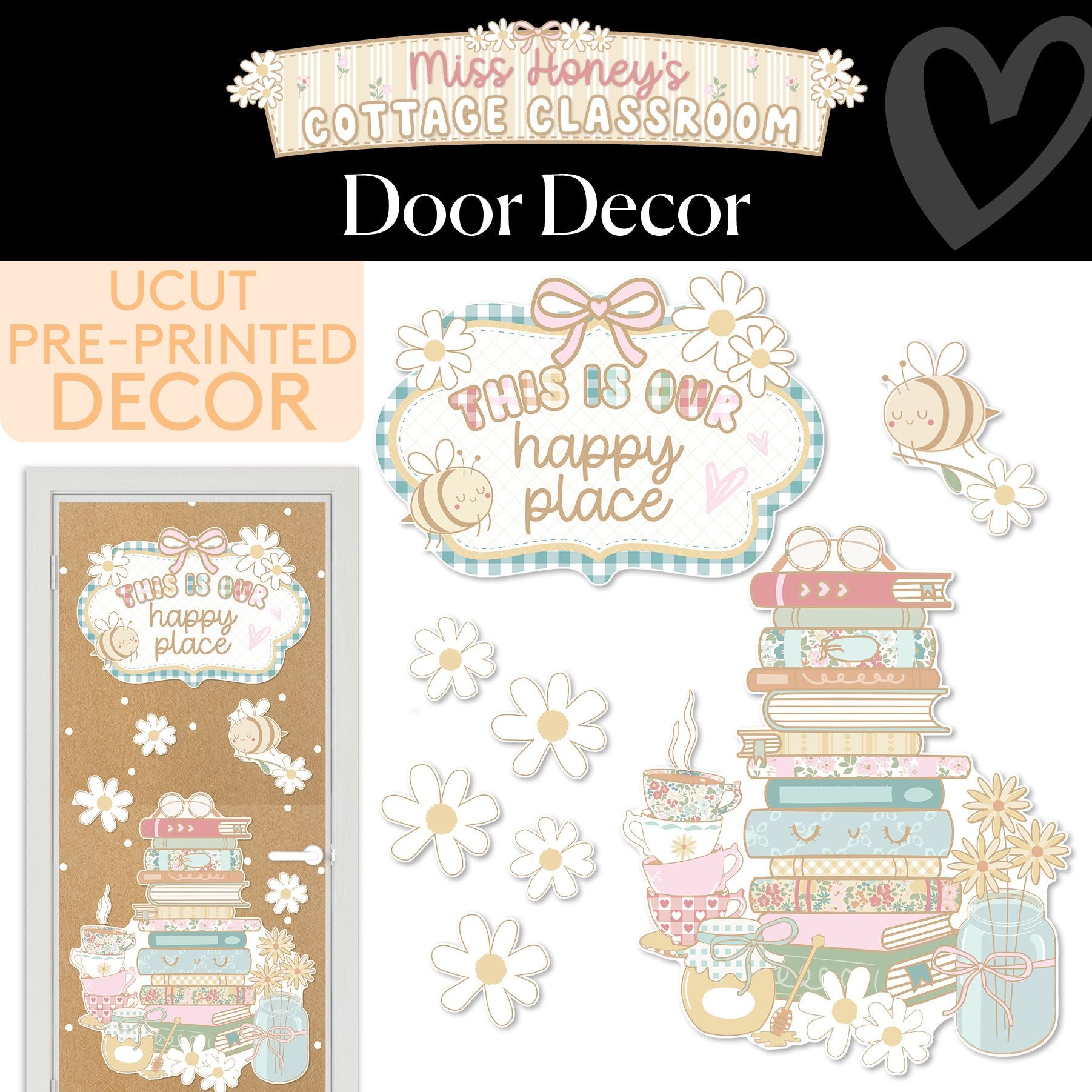 This Is Our Happy Place Calming Door Decor Set | Miss Honey's Cottage Classroom