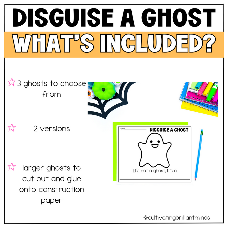 Disguise a Ghost Worksheet | Halloween | October