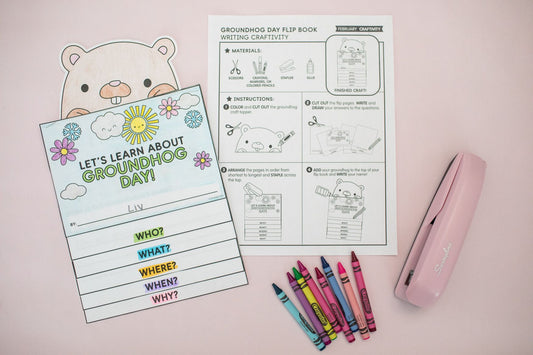 Printable February Groundhog Day Flip Book Craftivity