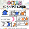 Ocean 2D Shape Match Math Center | Summer | Kindergarten, First Grade Center