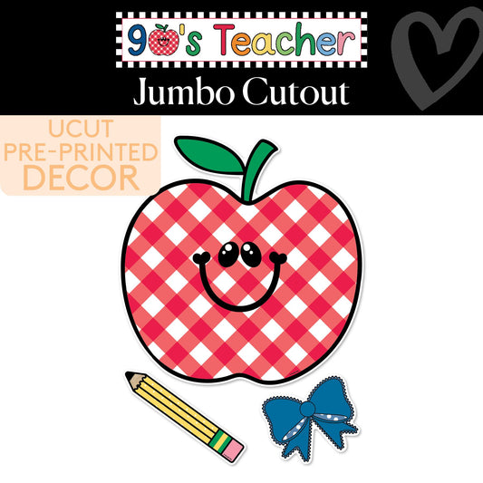 Jumbo Apple Retro Cutouts | 90s Teacher