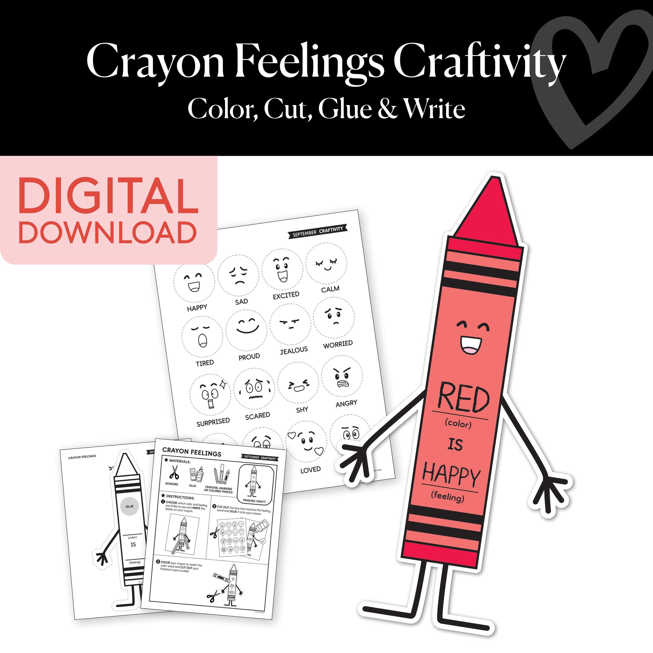 Crayon Feelings Craftivity