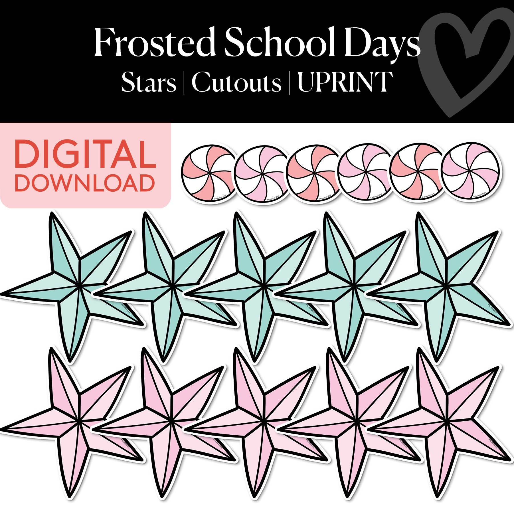 Printable Christmas Stars Cutouts | Frosted School Days