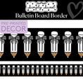 Load image into Gallery viewer, Pretty Pencils Classic Black and White Bulletin Board Border | Simply Sweet
