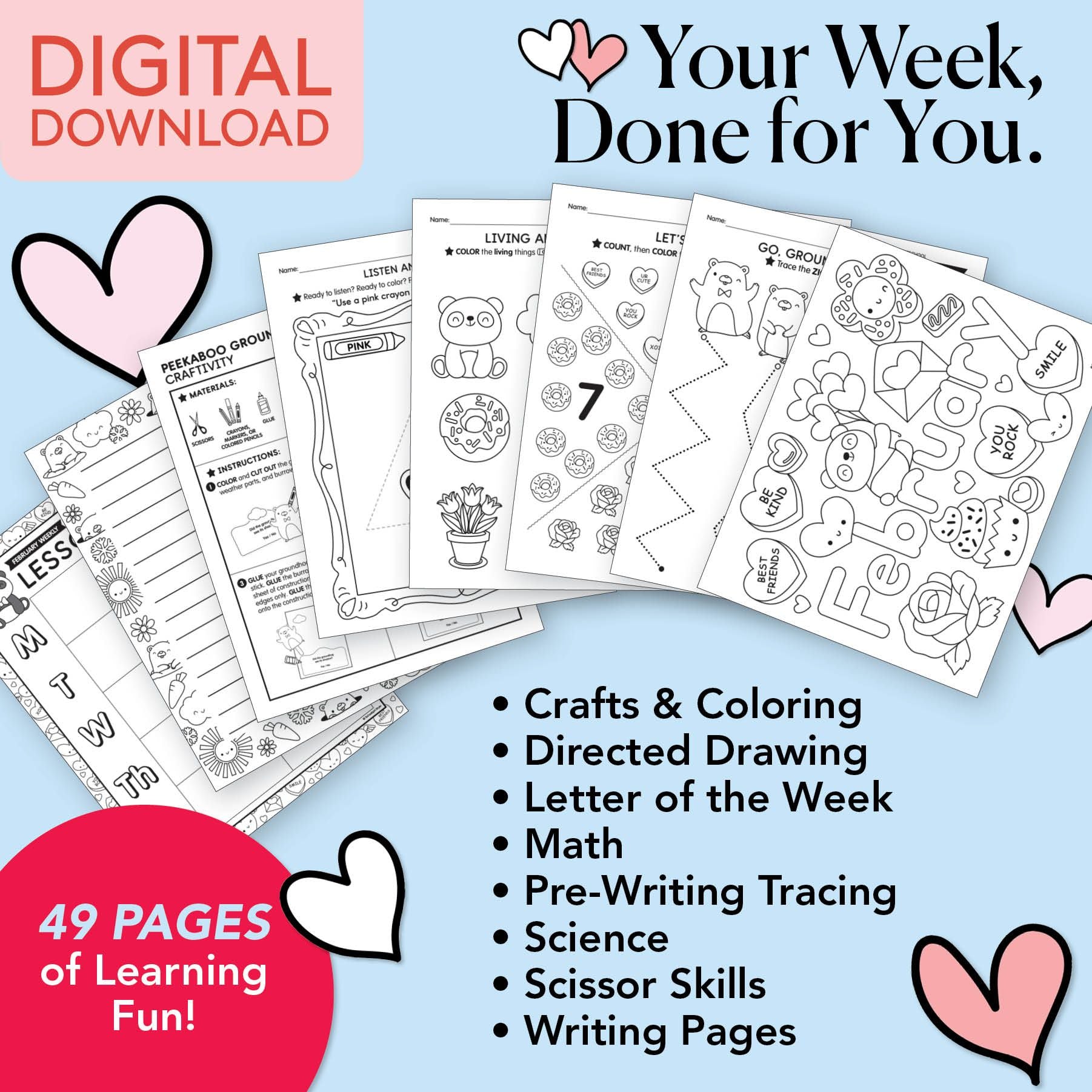 Printable Preschool February Week 1 Resources