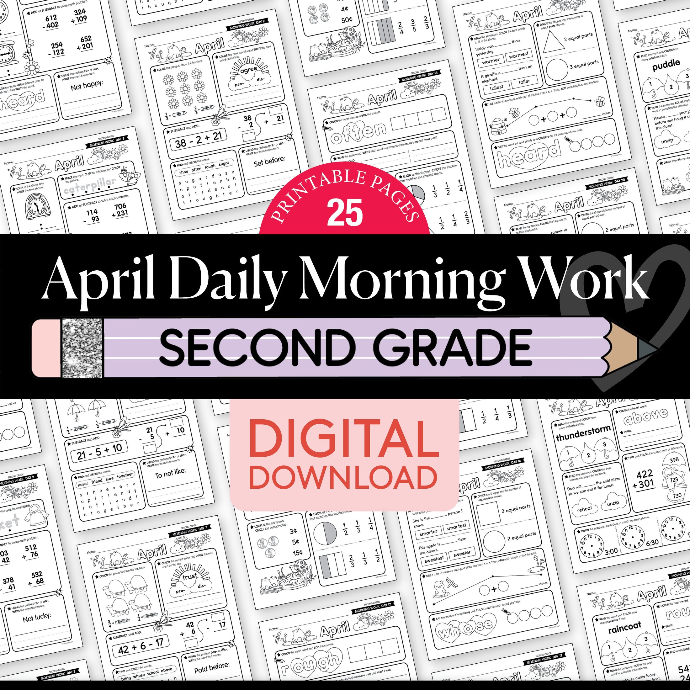 Printable Second Grade April Daily Morning Work
