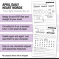 Load image into Gallery viewer, Printable Second Grade April Daily Heart Words
